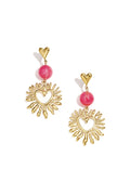 Romantic Heart Dangle Earrings for Women, Stainless Steel & Acrylic
