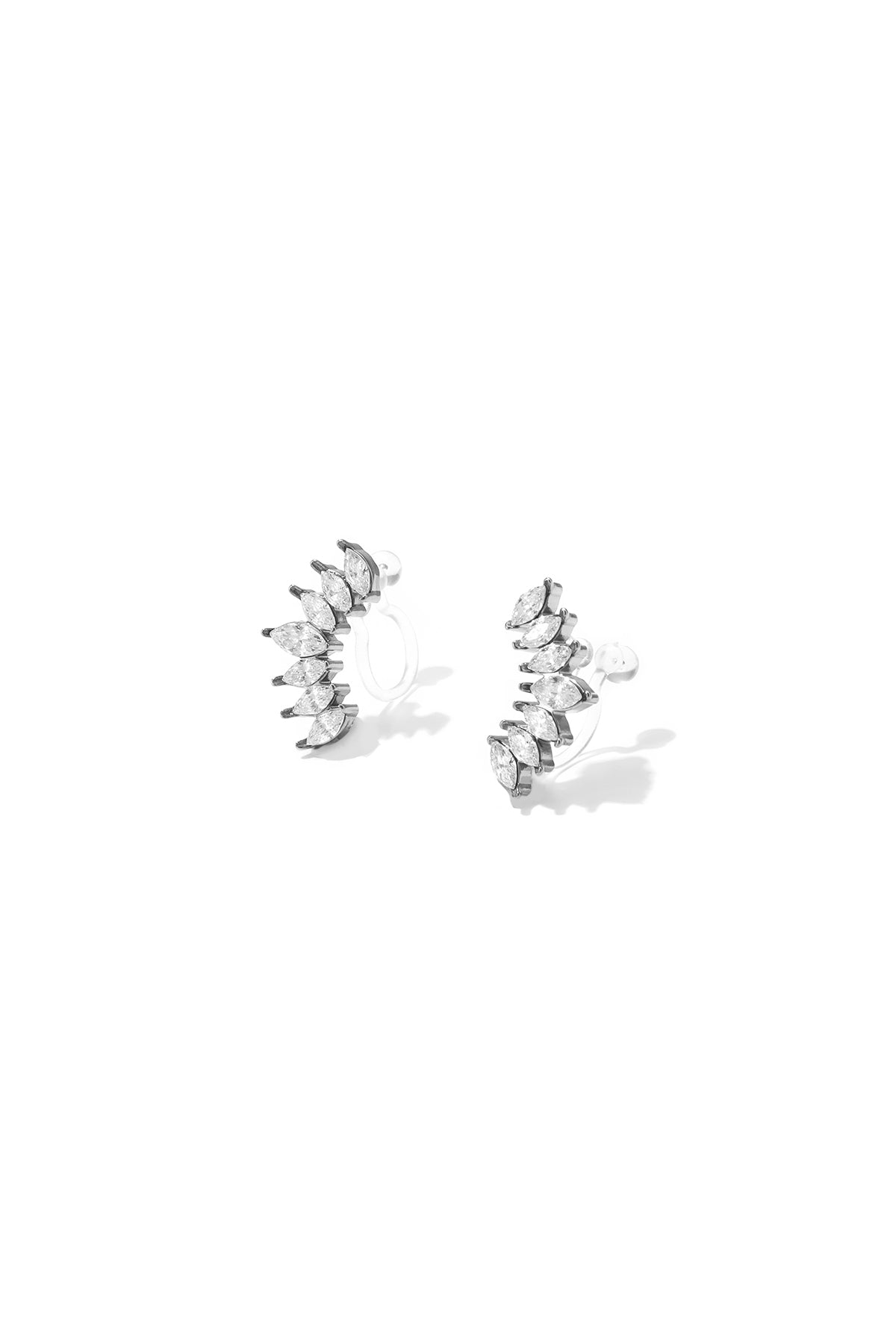 Pendientes de clip de acero inoxidable con forma irregular, sencillos para uso diario, de la serie Simple. Joyería para mujer.