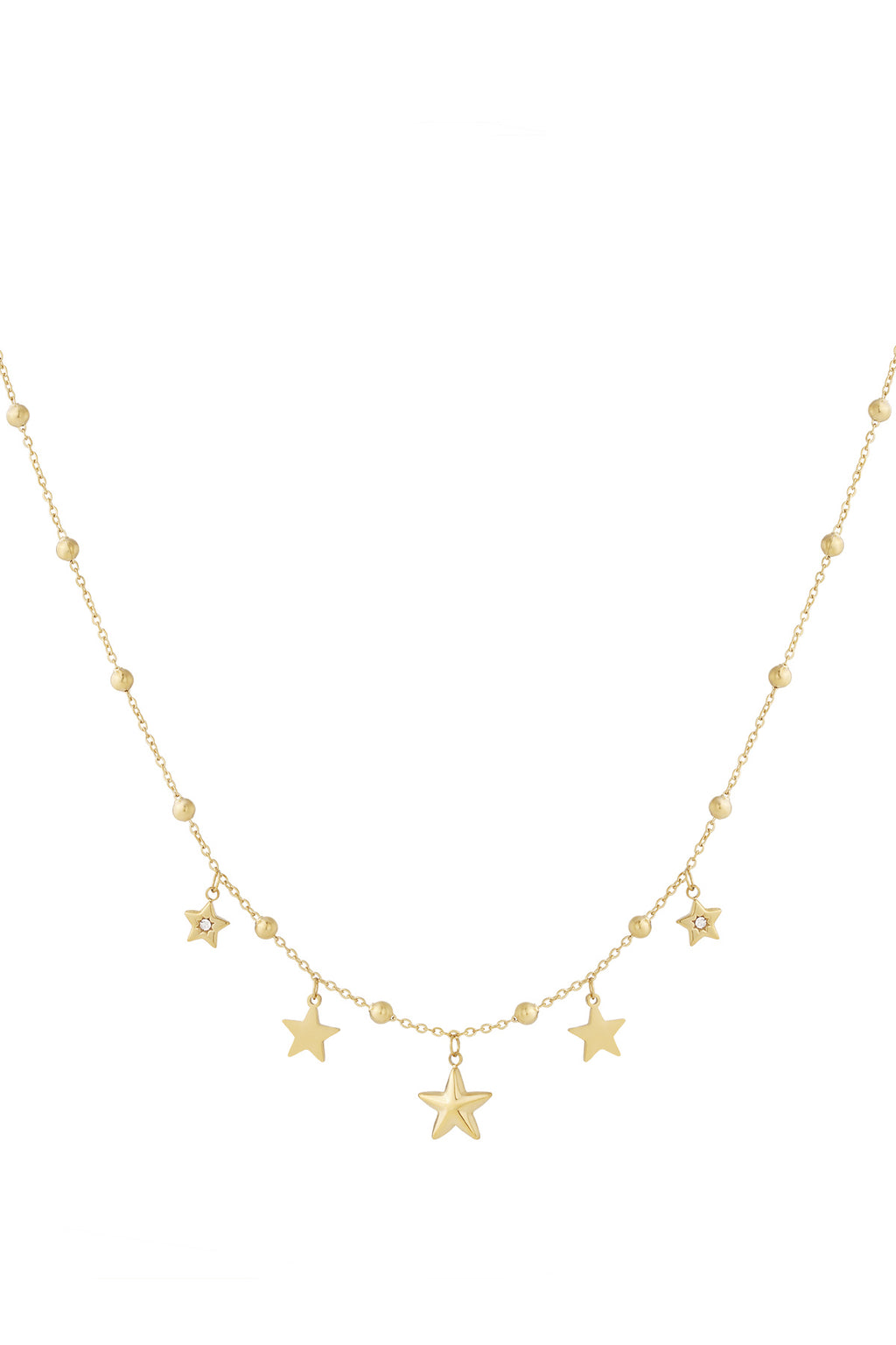 Elegant Star Rhinestone Necklace in Silver & Gold