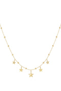 Elegant Star Rhinestone Necklace in Silver & Gold