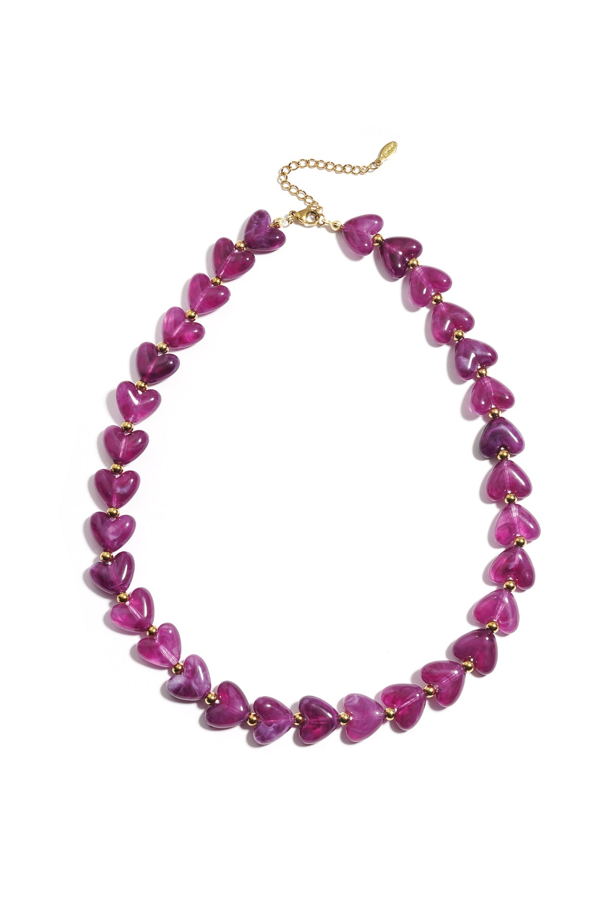 Collar cuentas corazones