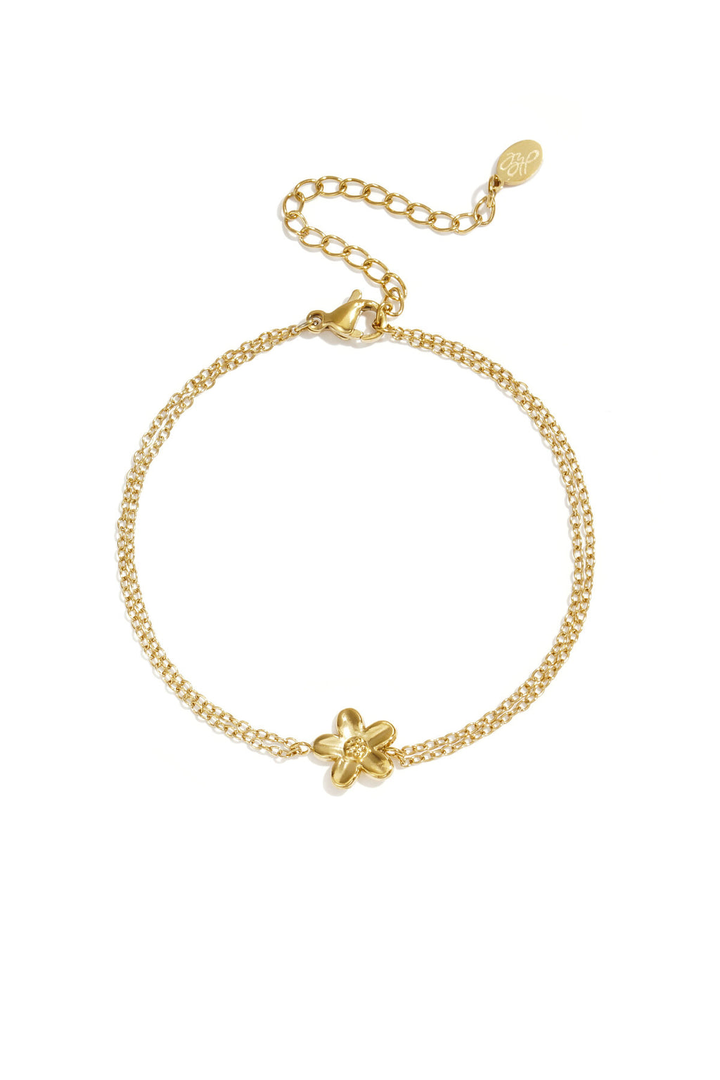 Stylish Stainless Steel Flower Charm Bracelet