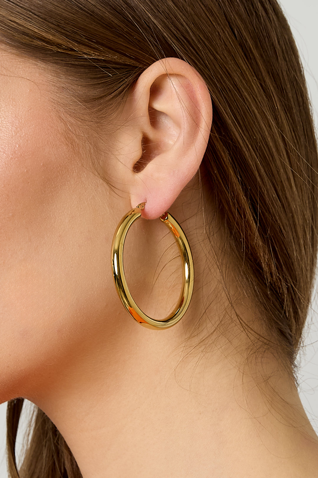 Pendientes de aro de acero inoxidable circulares, serie casual, diaria, sencilla, joyería para mujer