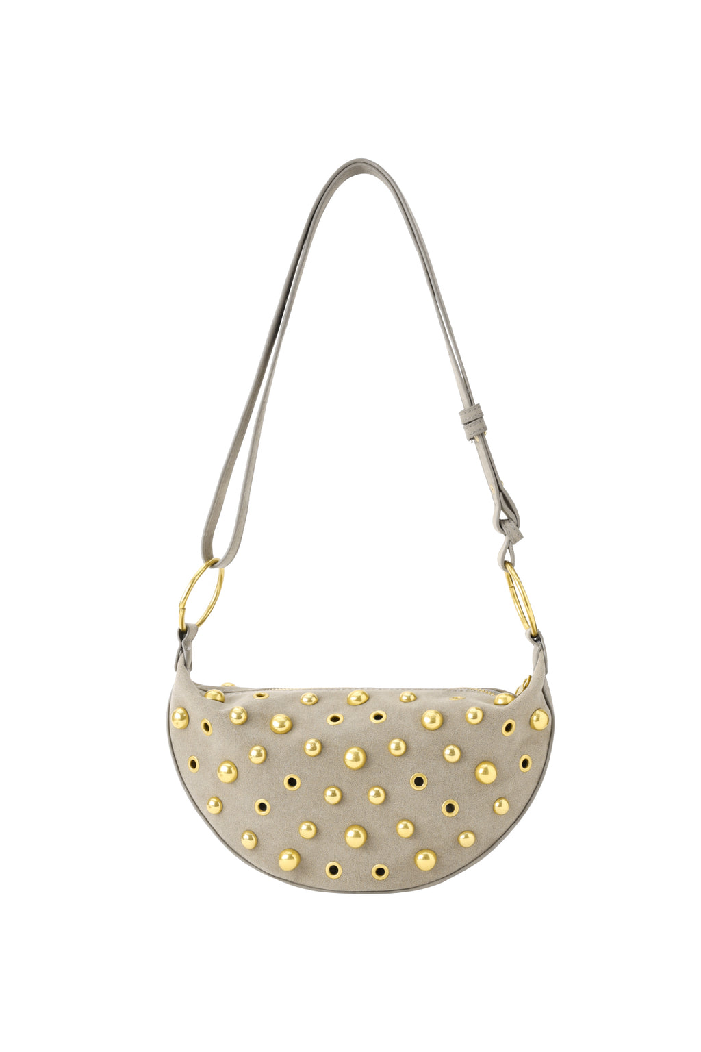 Chic Rivet Grey & Brown Shoulder Bag for Women