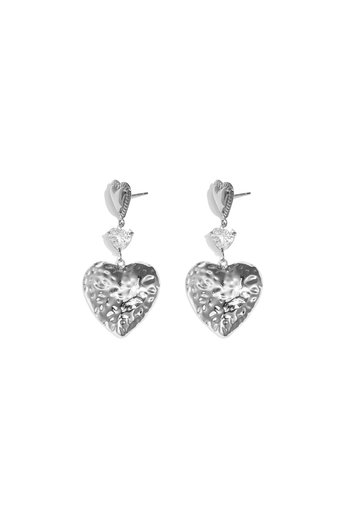 Pendientes colgantes de acero inoxidable con forma de corazón, serie Daily Simple, joyería para mujer