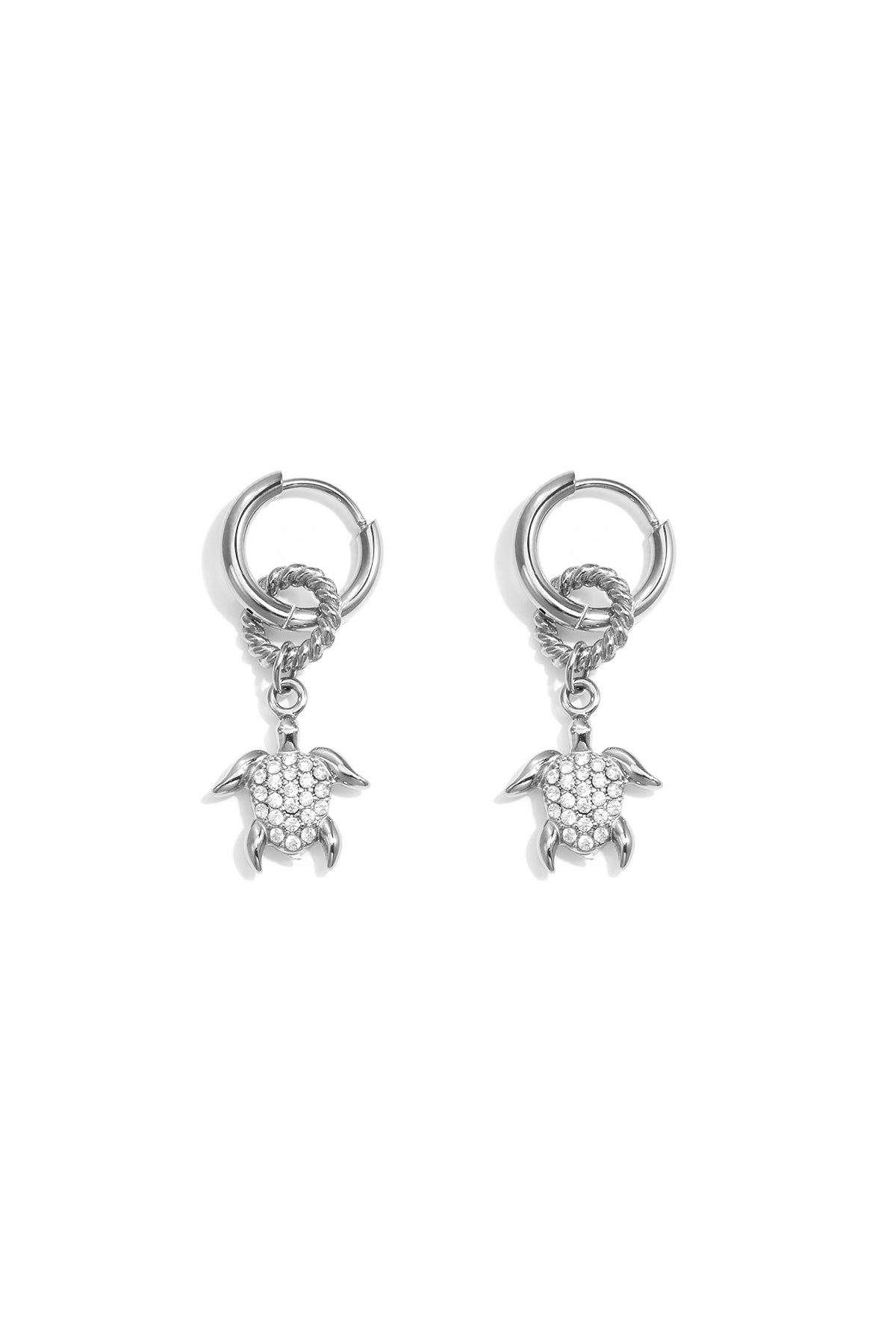 Pendientes con una tortuga colgante