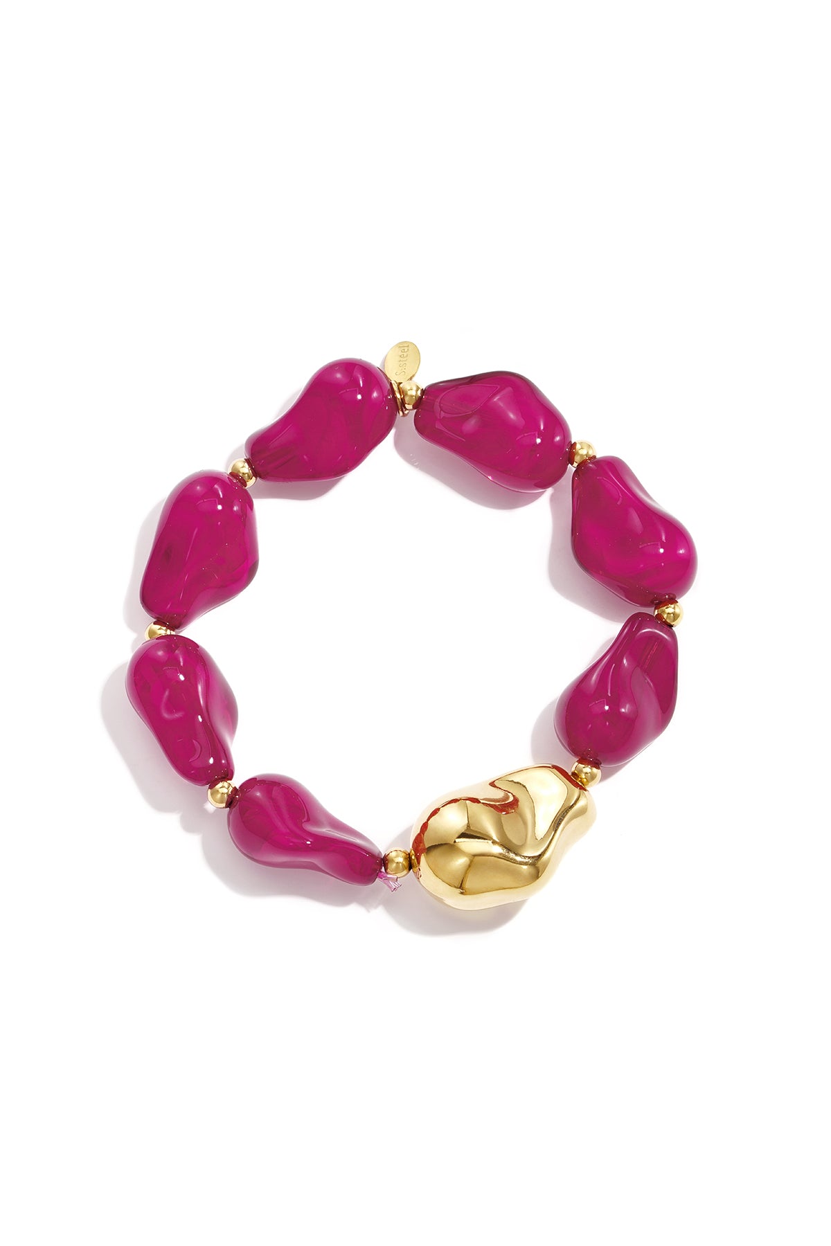 Pulseras de acero inoxidable con cuentas, forma irregular, estilo casual, para uso diario, serie sencilla, joyería para mujer.
