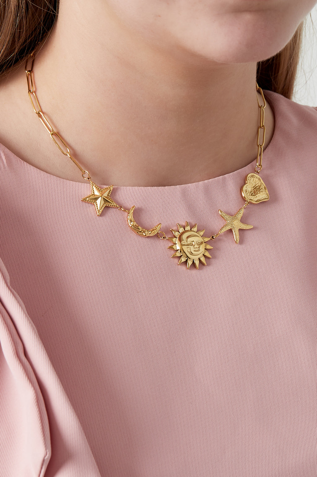Elegant Sun Pendant Necklace for Women - Spring/Summer