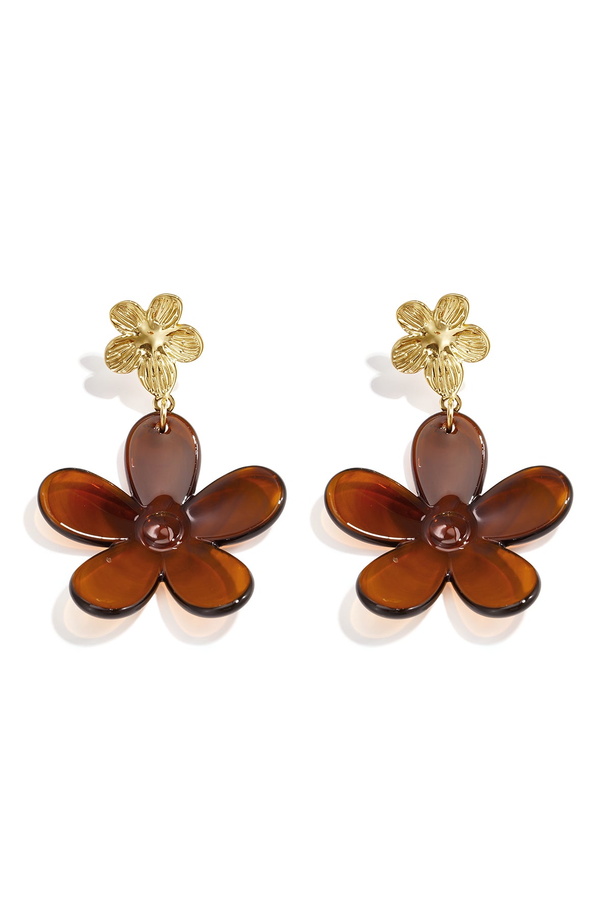 Pendientes colgantes de acrílico con forma de flor, sencillos, para reuniones o fiestas, de la serie de lujo para mujer.
