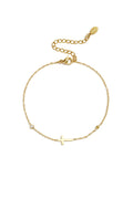 Pulseras de acero inoxidable con dije de cruz, serie sencilla, joyería para mujer