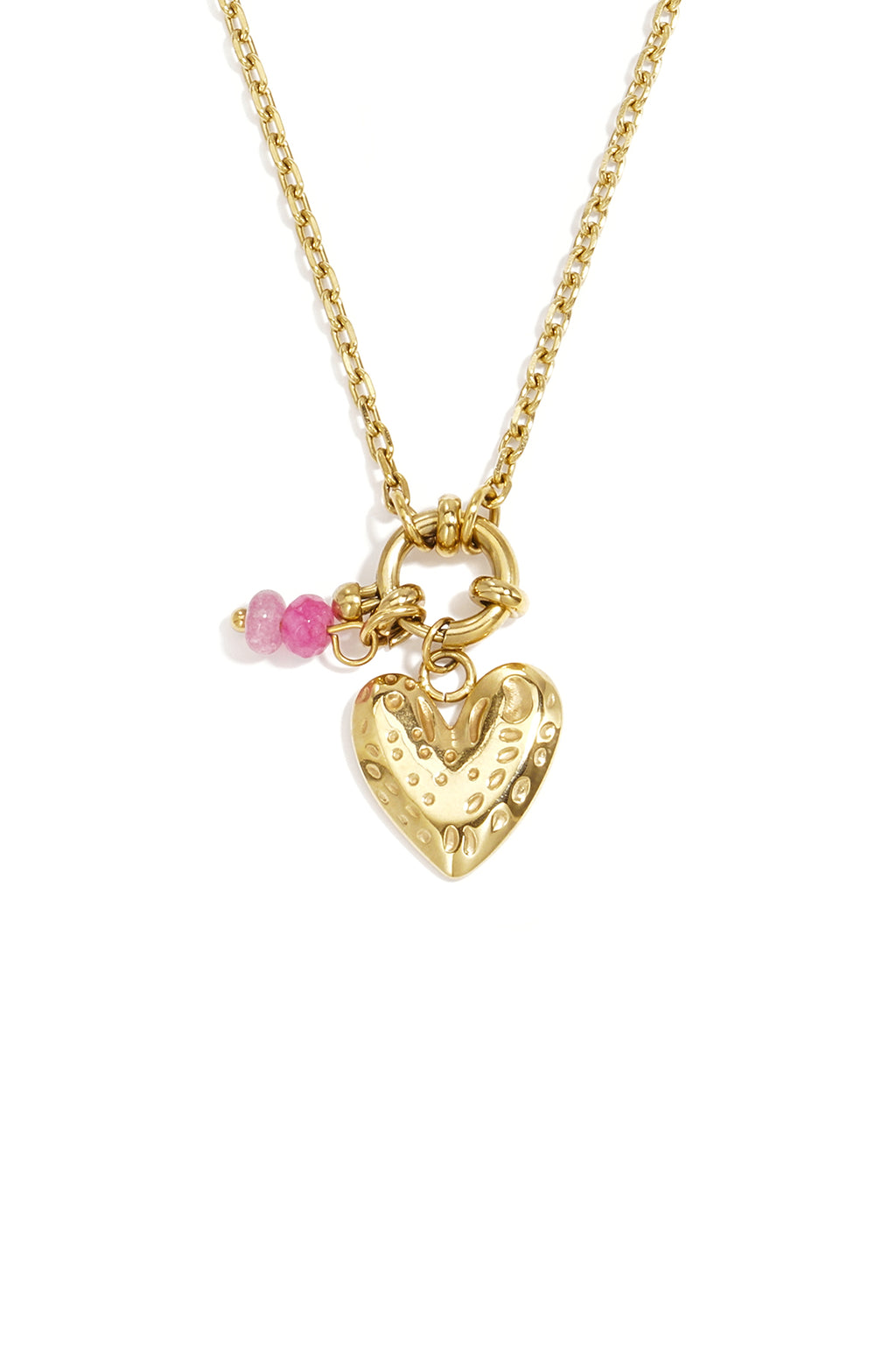 Collares con colgante de acero inoxidable con forma de corazón, de la serie Daily Simple para mujer.