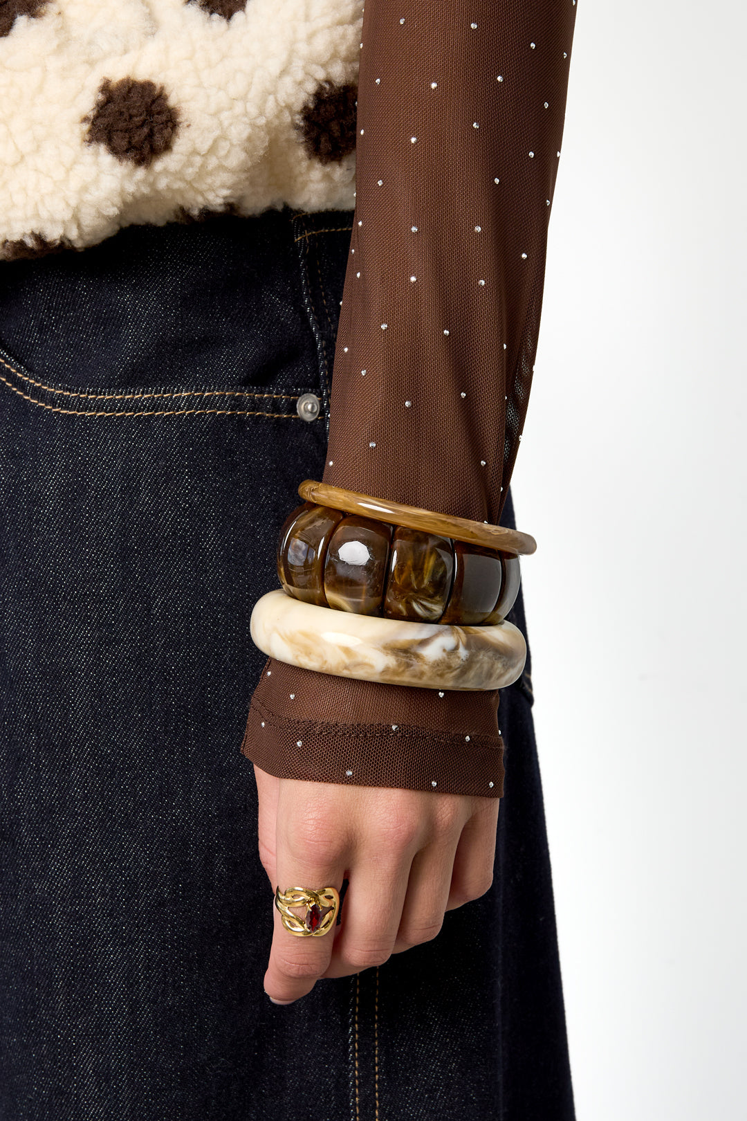 Pulseras acrílicas con forma geométrica, sencillas, de la serie Daily Simple, joyería para mujer.