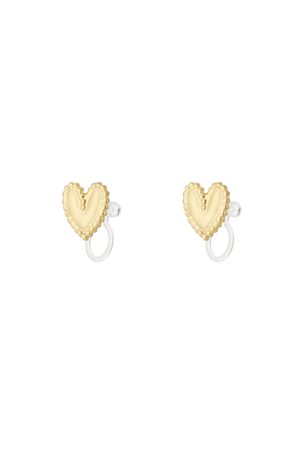 Stylish 14K Gold Plated Heart Clip-On Earrings