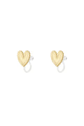 Stylish 14K Gold Plated Heart Clip-On Earrings