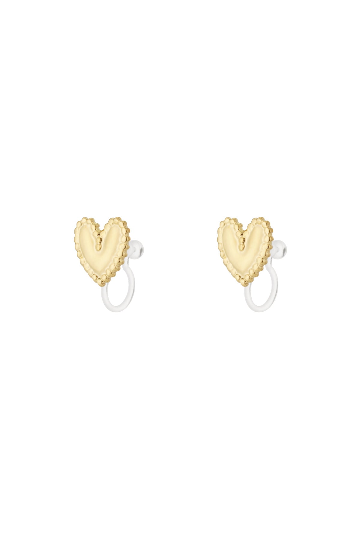 Stylish 14K Gold Plated Heart Clip-On Earrings