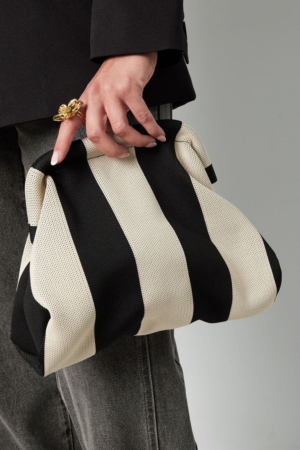 Chic Cotton Half-moon Crossbody Bag for Daily Wear