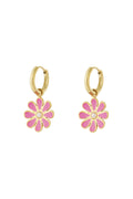 Pendientes colgantes de acero inoxidable con diseño de flores para uso diario.