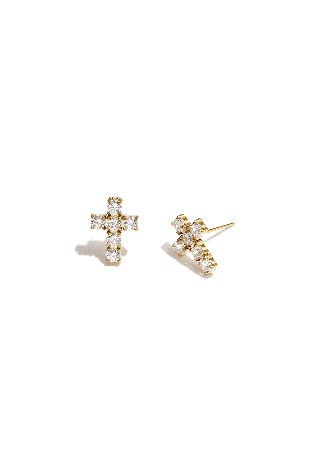 Pendientes de botón de acero inoxidable con cruz, sencillos, de la serie Daily Simple, joyería para mujer.