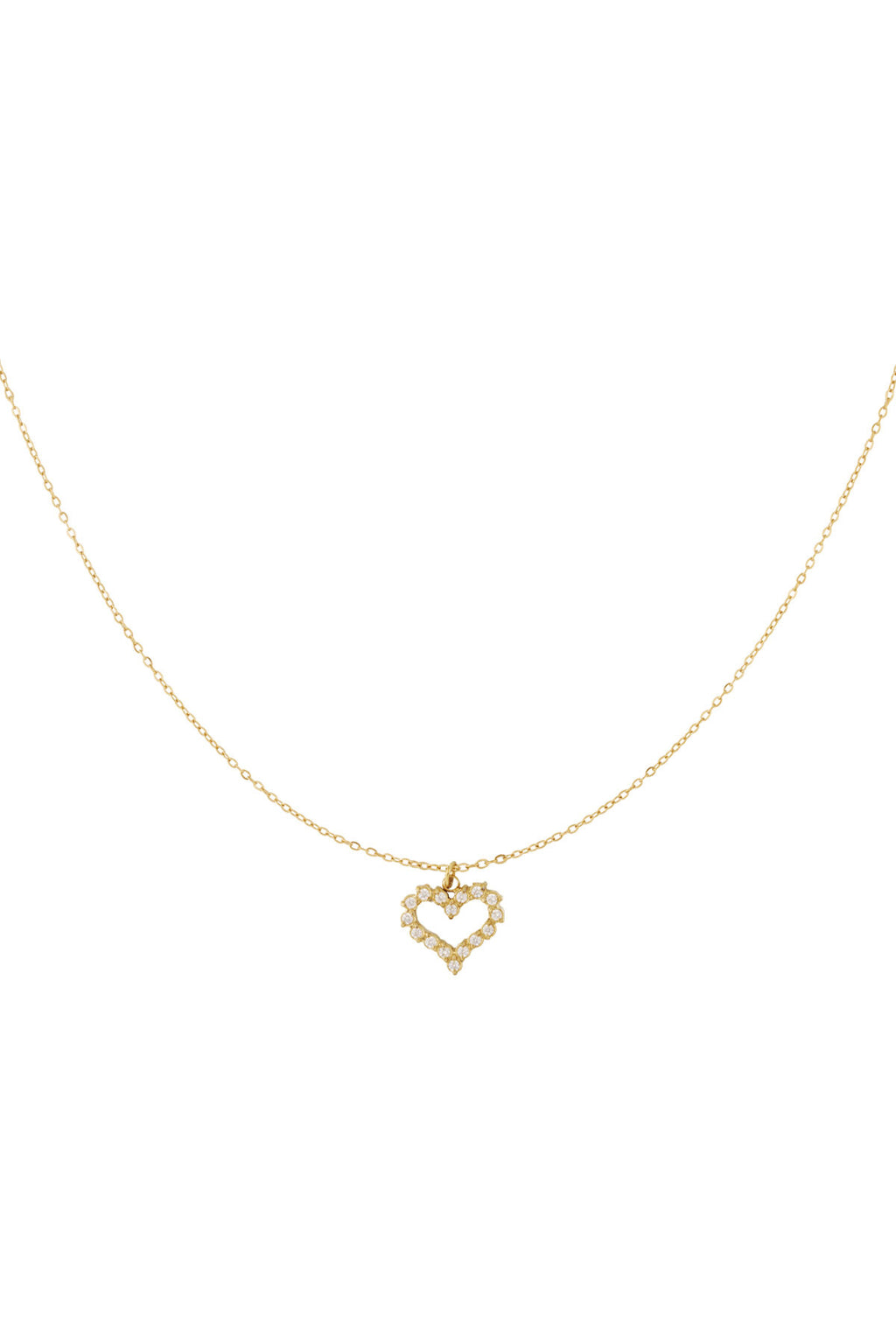 Elegant Heart Pendant Necklace, 14K Gold & Silver