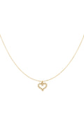 Elegant Heart Pendant Necklace, 14K Gold & Silver