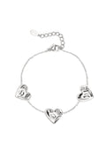 Elegant Heart Charm Bracelet for Women, Stainless Steel