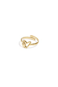 Elegant Adjustable Heart Ring - Silver & Gold