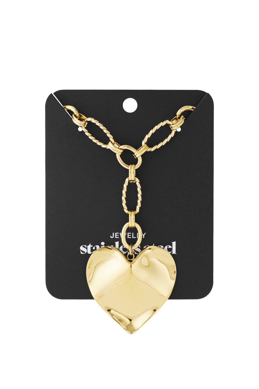 Collar de cadena con corazón grande