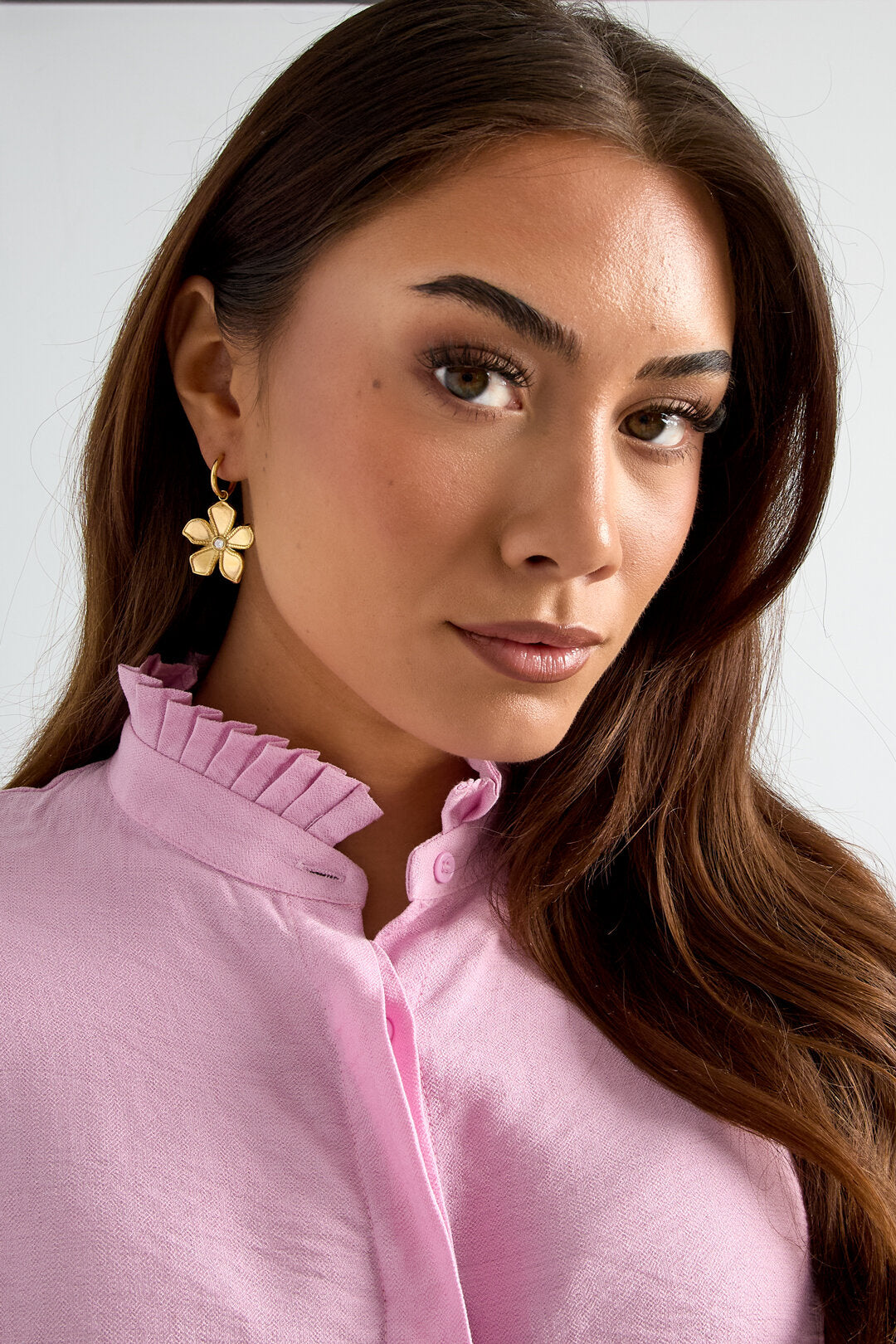 Pendientes colgantes de acero inoxidable con forma de flor, de la serie Daily Simple, joyería para mujer.