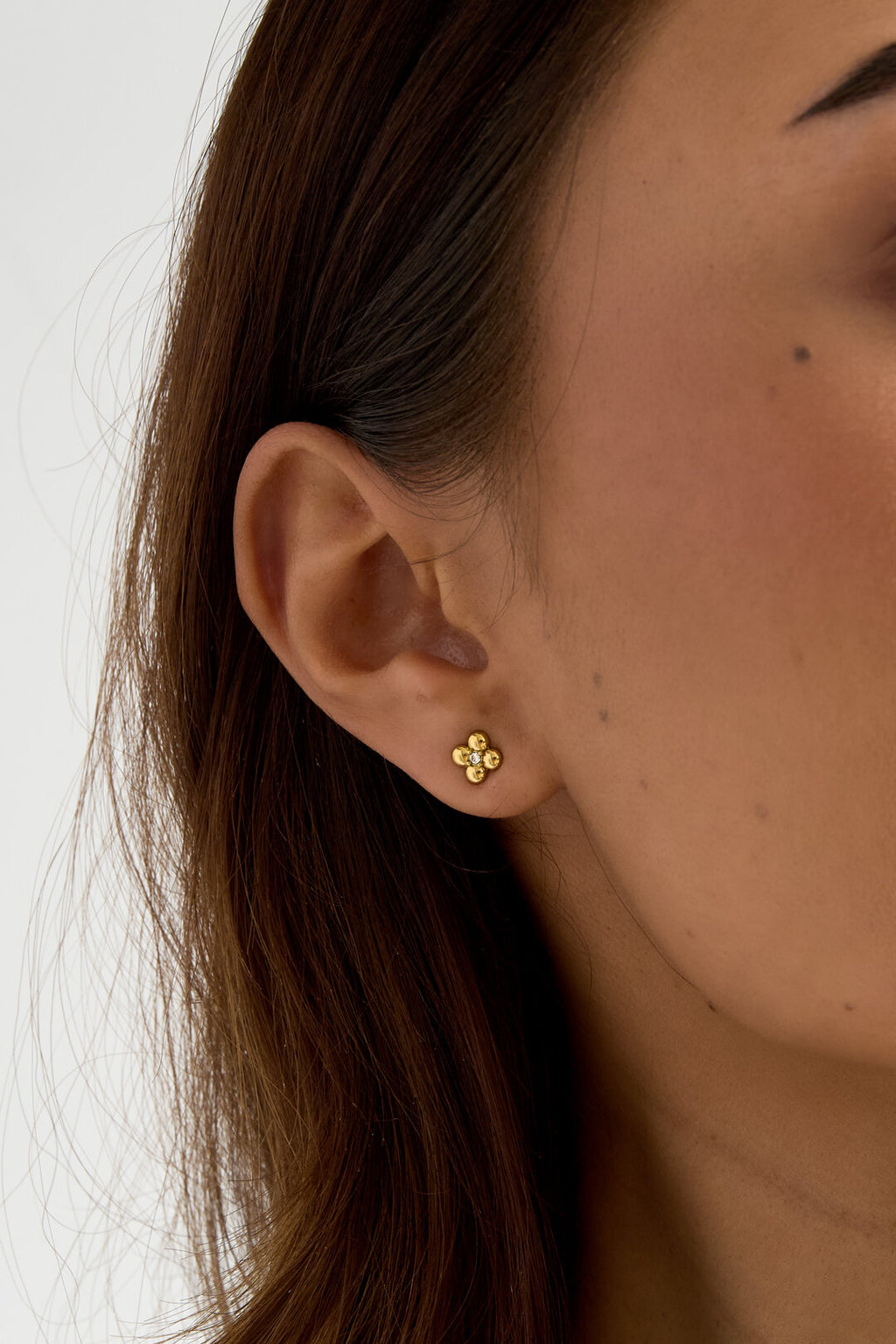 Elegant Mini Flower Stud Earrings - Silver & Gold