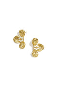 Pendientes de botón de acero inoxidable con diseño floral, estilo casual y romántico para mujer.