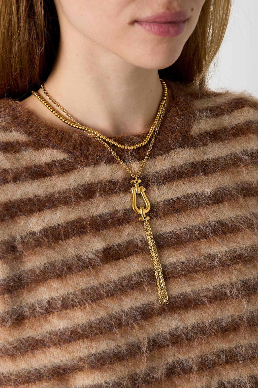 Collares con colgante de acero inoxidable, cadena, estilo casual, sencillo, para uso diario, joyería para mujer.