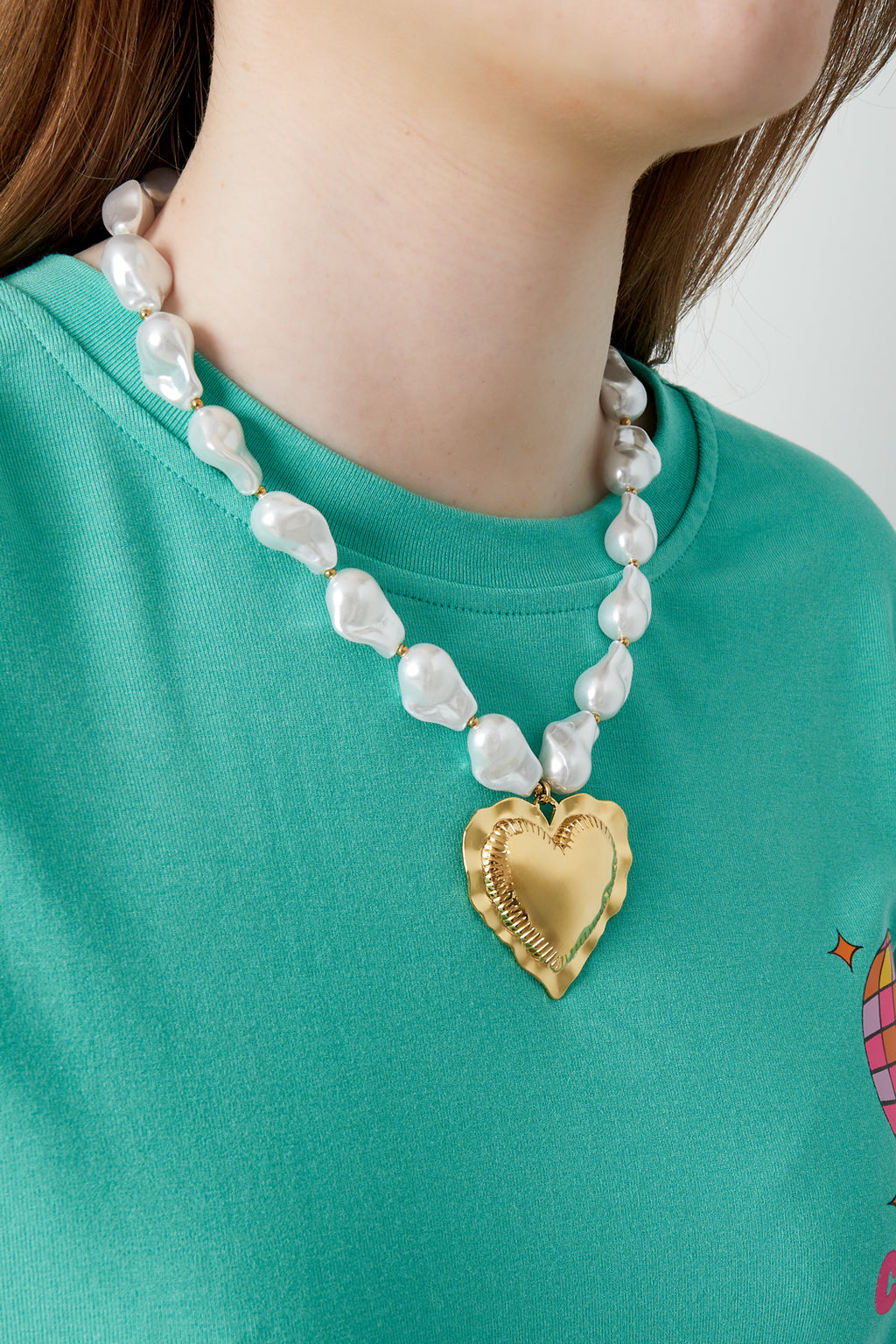 Elegant Gold Heart Beaded Necklace for Everyday Wear