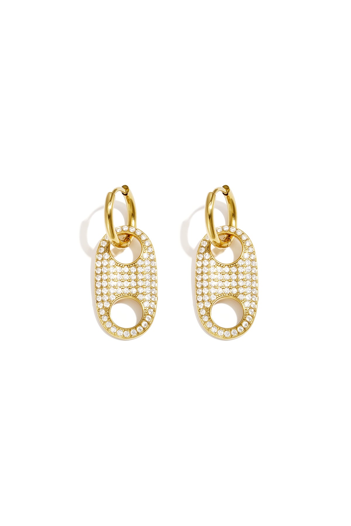 Pendientes colgantes de acero inoxidable con forma geométrica, sencillos para el día a día, de la serie Simple. Joyería para mujer.