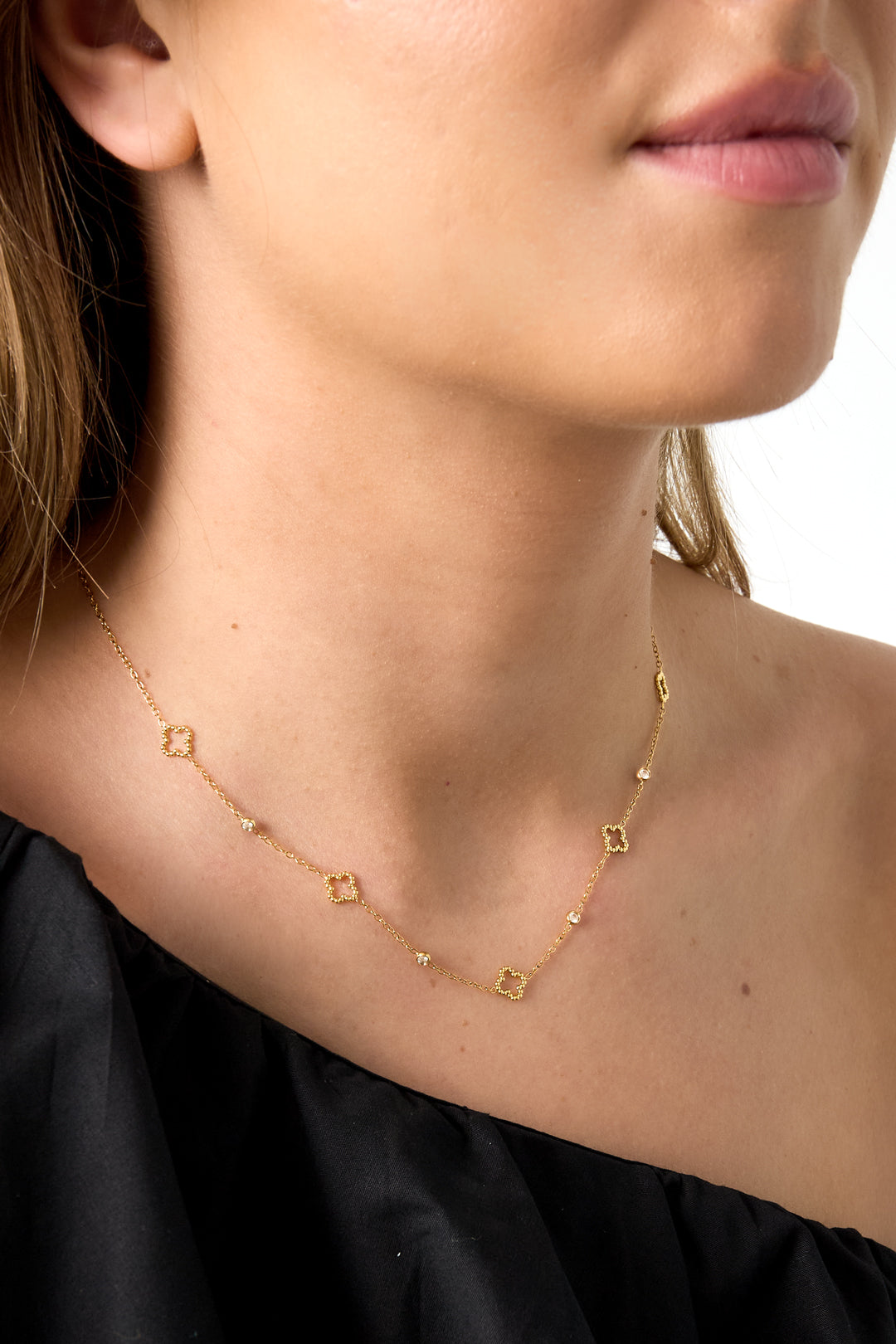 Collares con colgante de acero inoxidable Clover Simple Daily Simple Series Joyería para mujer