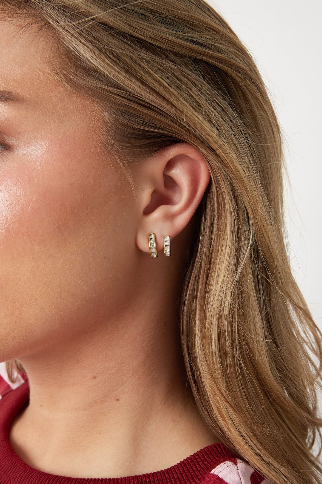 Pendientes con doble efecto y circonita