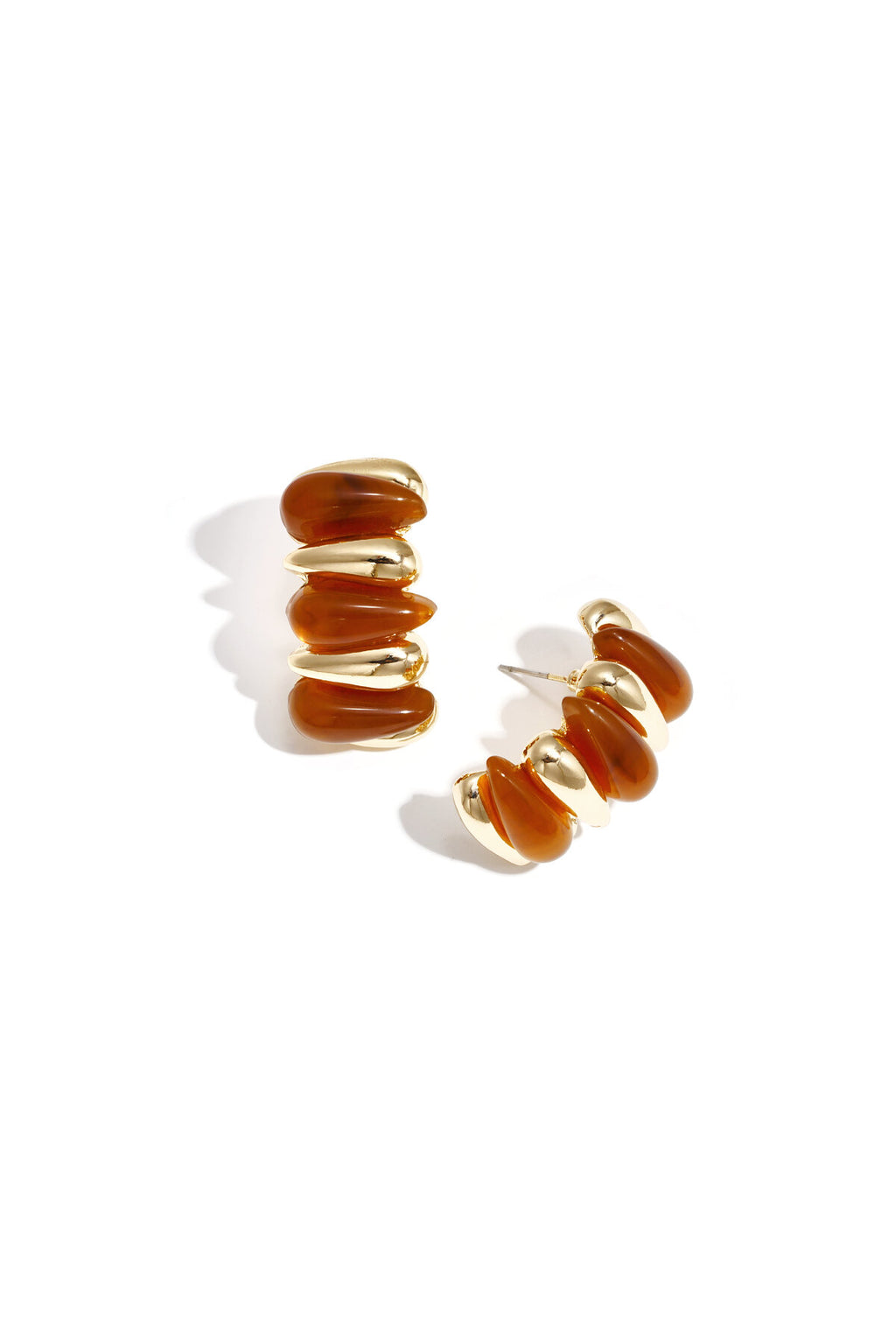 Chic Brown Acrylic Stud Earrings for Fall