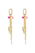 Stylish 14K Gold Plated Heart Drop Earrings
