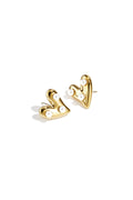 Charming Gold-Color Heart Stud Earrings for Everyday Wear