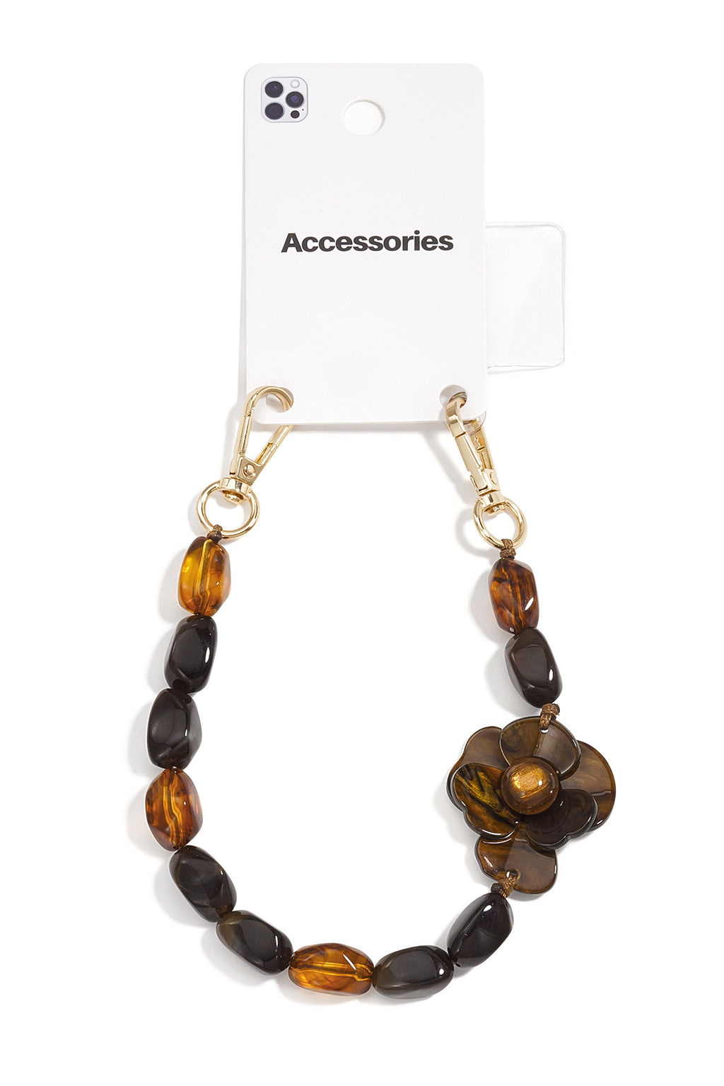 Cadena para teléfono con forma de flor, sencilla, de acrílico, accesorio diario.