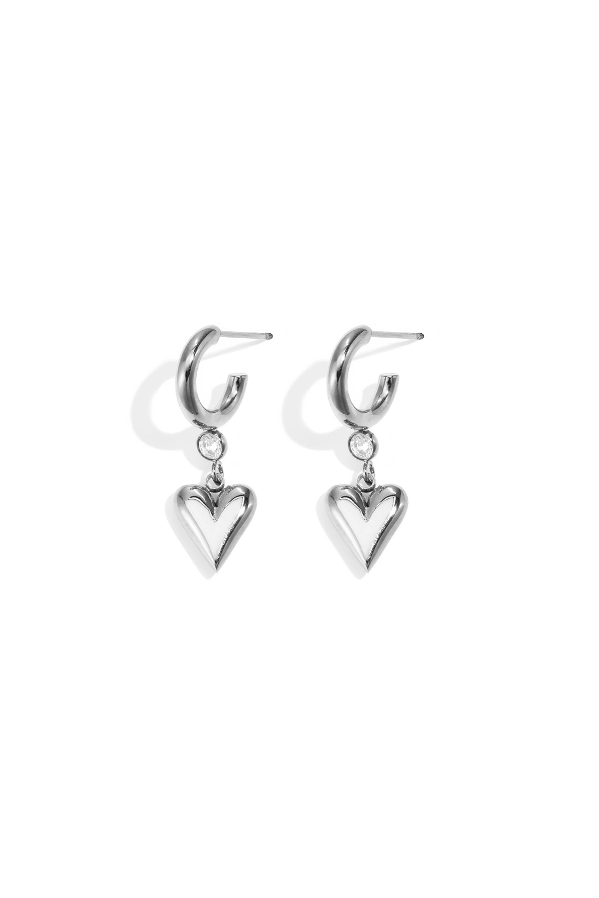 Pendientes colgantes de acero inoxidable con forma de corazón, sencillos, de la serie Daily Simple, joyería para mujer.