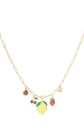 14K Gold Plated Fruit Pendant Necklace for Spring/Summer
