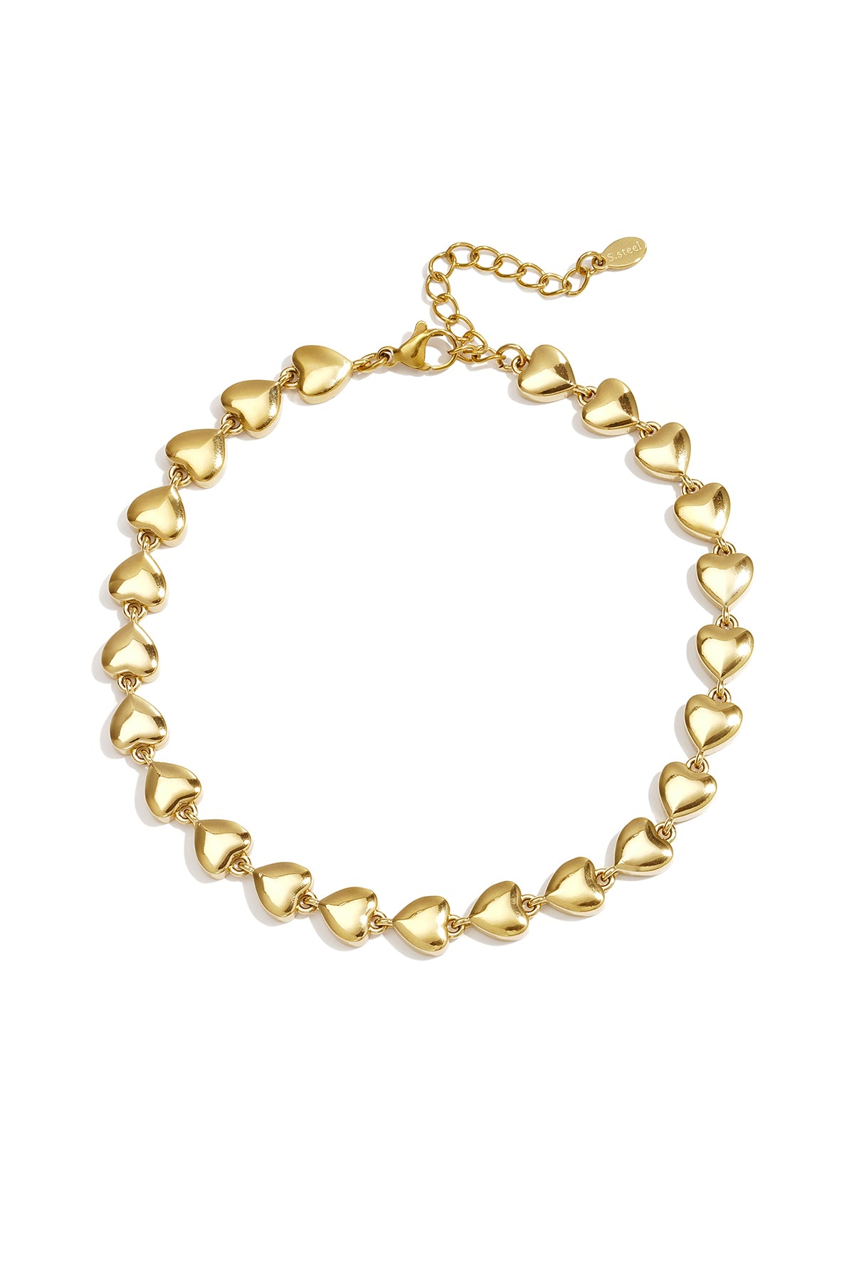 Tobilleras de acero inoxidable con forma de corazón, sencillas, de la serie Daily Simple, joyería para mujer.