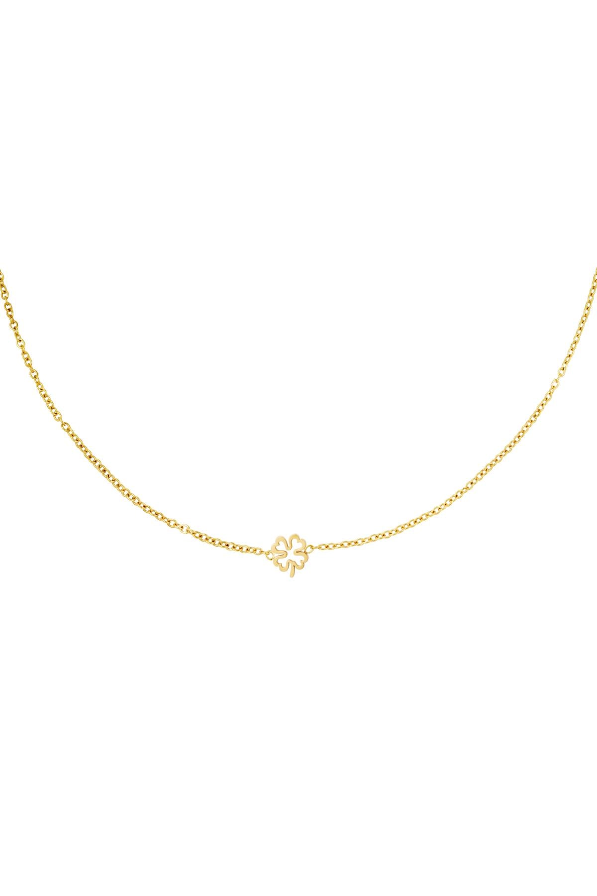 Collar trébol abierto Color dorado Acero inoxidable