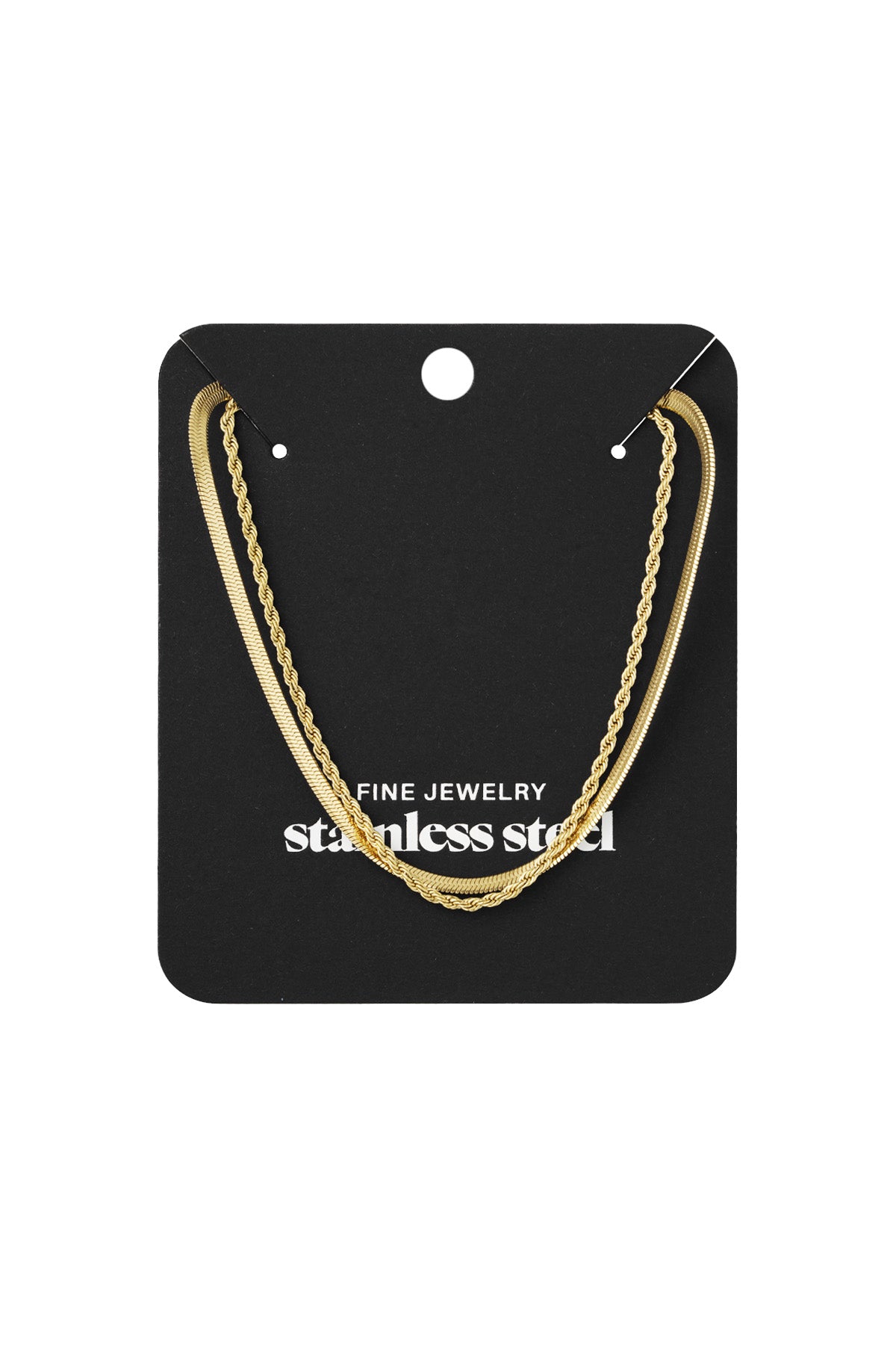 collar doble plano y cadena