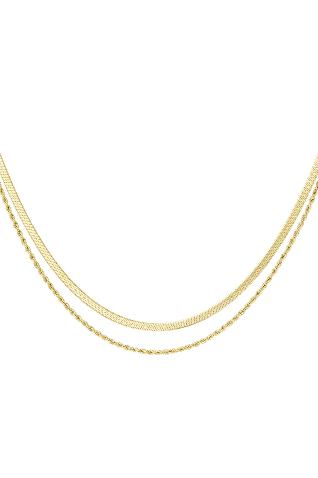 collar doble plano y cadena