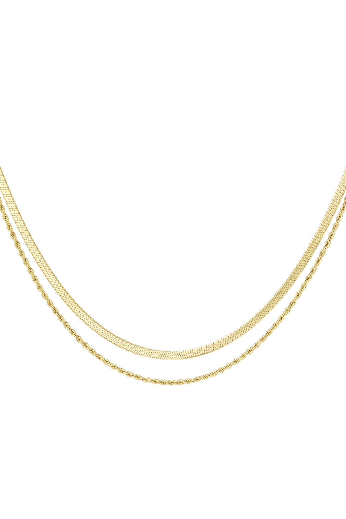 collar doble plano y cadena