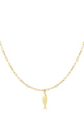 Elegant Gold-Toned Stainless Steel Pendant Necklace