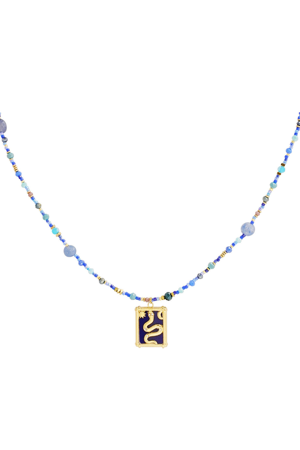 Chic Blue Beaded Necklace for Women - Spring/Summer Statement