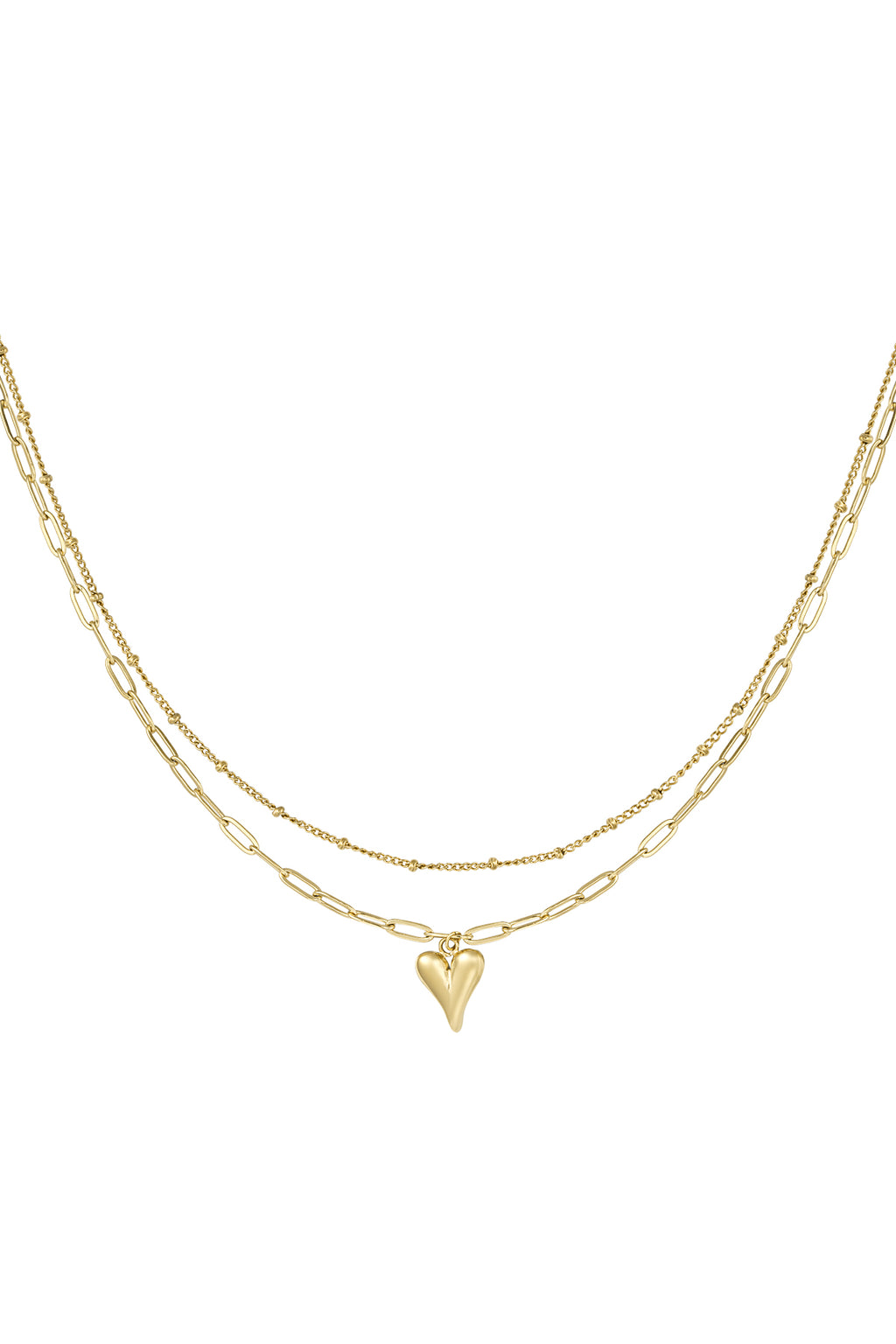 Elegant Multi-Layered Heart Necklace - All Fit