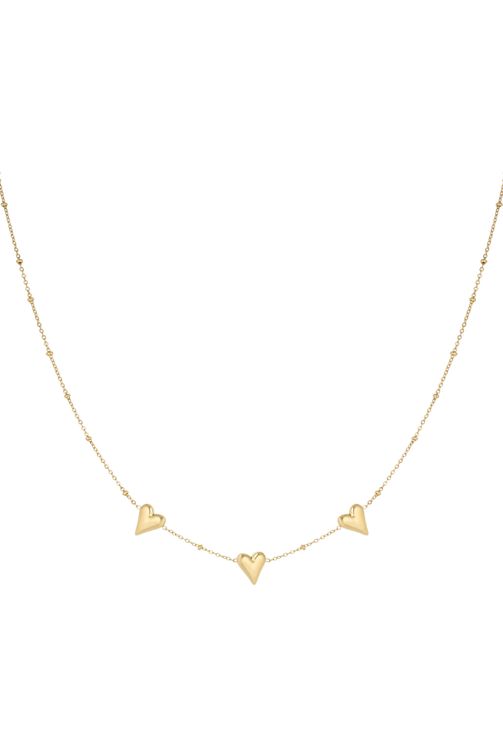 Elegant Stainless Steel Heart Necklace, Silver & Gold